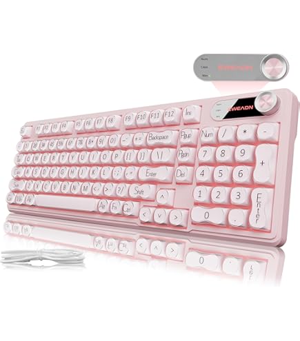 Amazon.com: MONOKEI Standard Keyboard (Blush Pink with Red